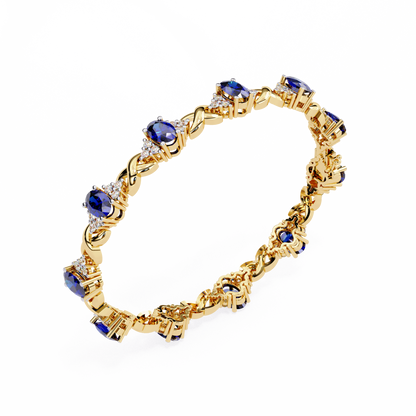 Oval Blue Lab Grown Bracelets