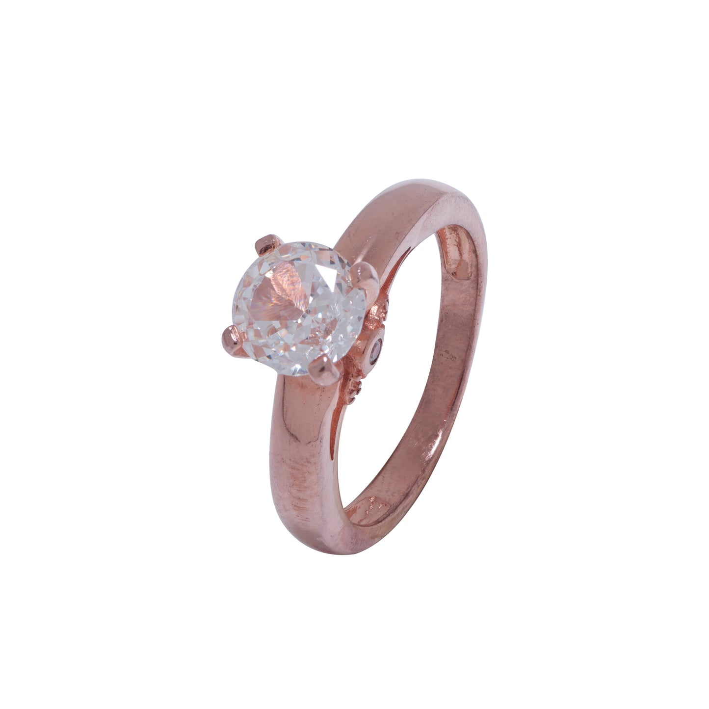 Pretty Solitaire Rose Gold Ring