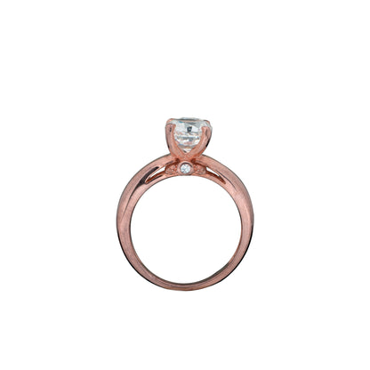 Pretty Solitaire Rose Gold Ring