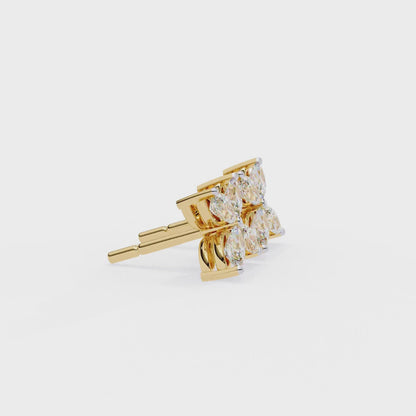 Floral Lab-Grown Diamond Earrings